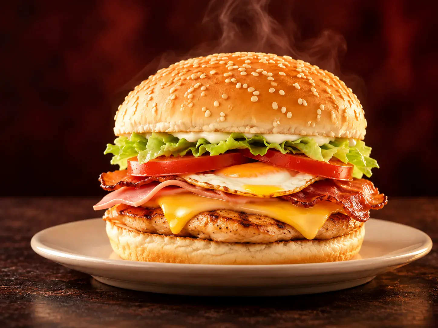 Big King Frango com filé de frango, recriação ilustrativa por receita